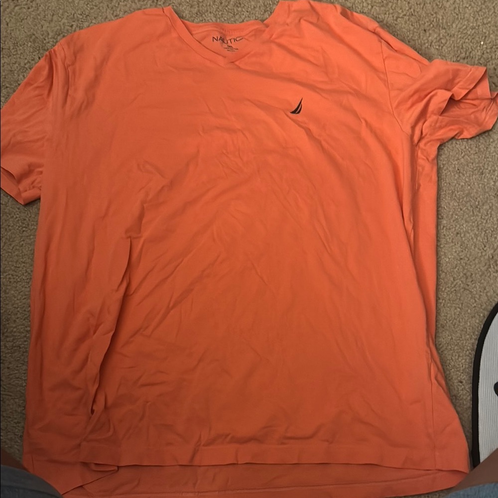 Nautica Men's Vibrant Orange Short Sleeve Tee